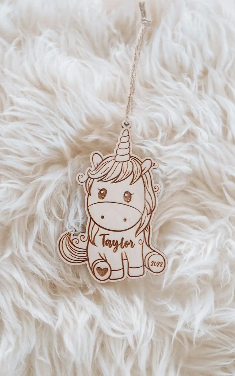 Thumbnail: Unicorn Custom Wood Ornament