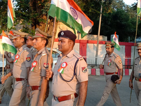 चन्दौसी में तिरंगा यात्रा की धूम
