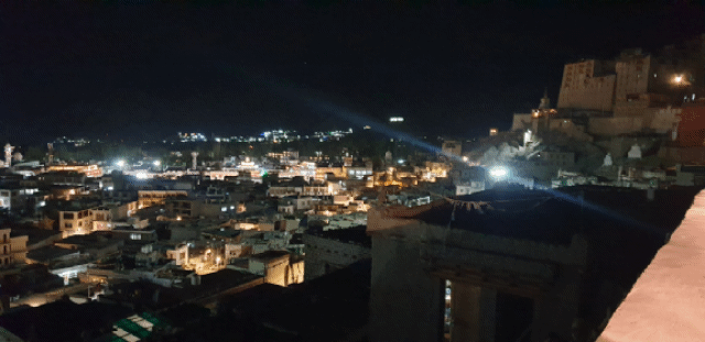 Leh Town in night top view GIF