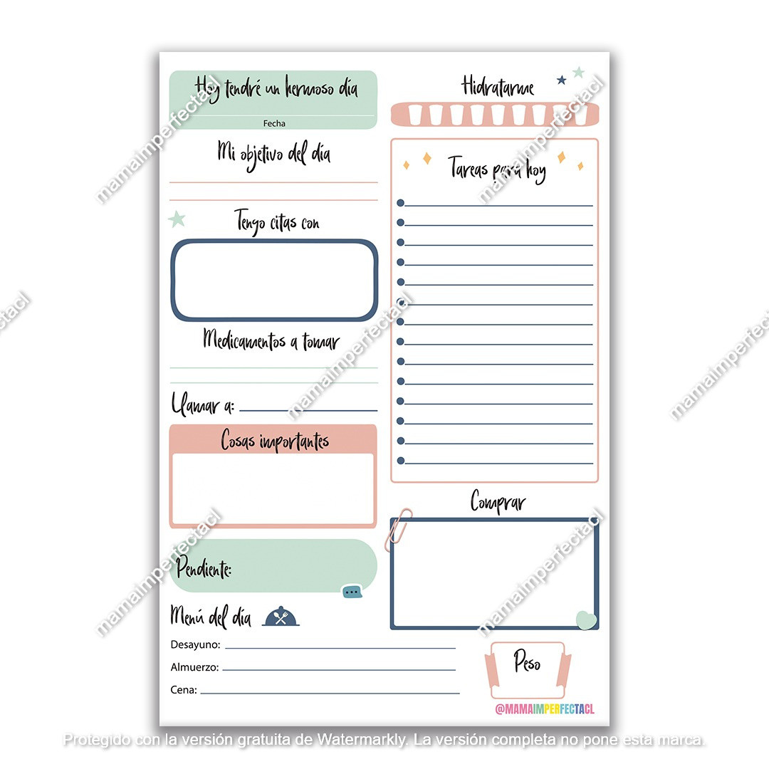Planner Diario para descargar