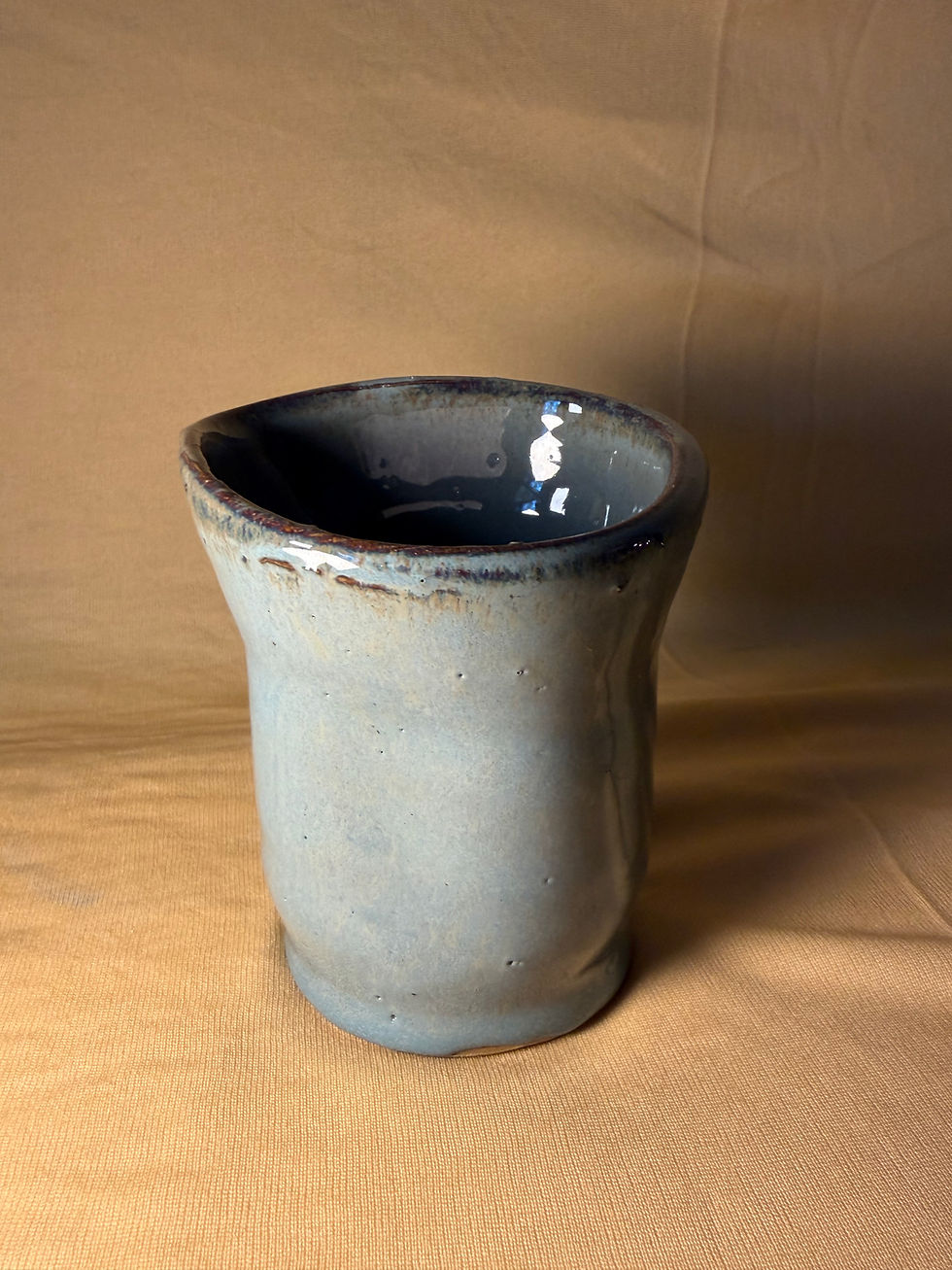 Thumbnail: tall muddy blue planter
