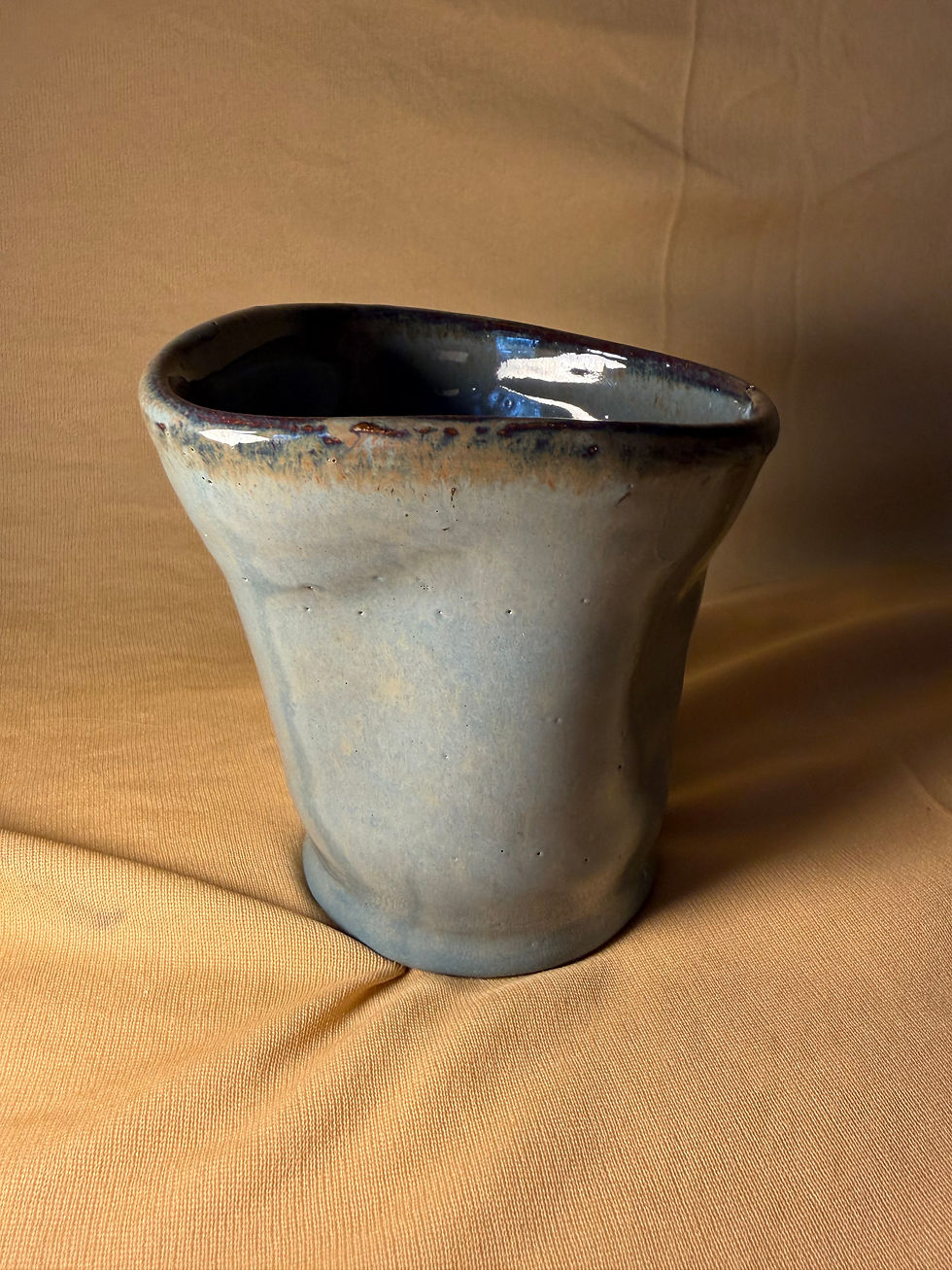 Thumbnail: tall muddy blue planter