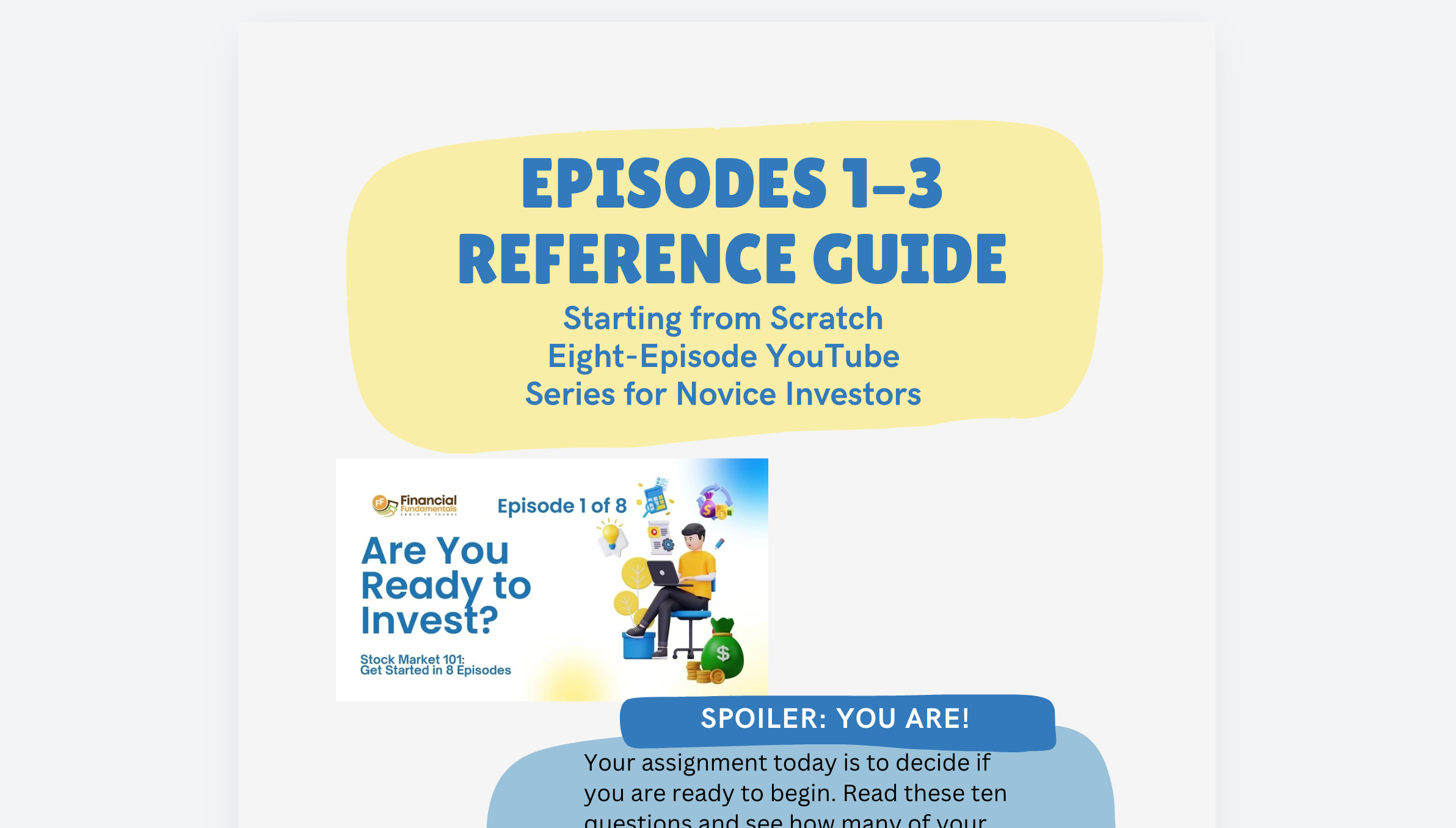 Ep 1-3 Starting from Scratch – Reference Guide