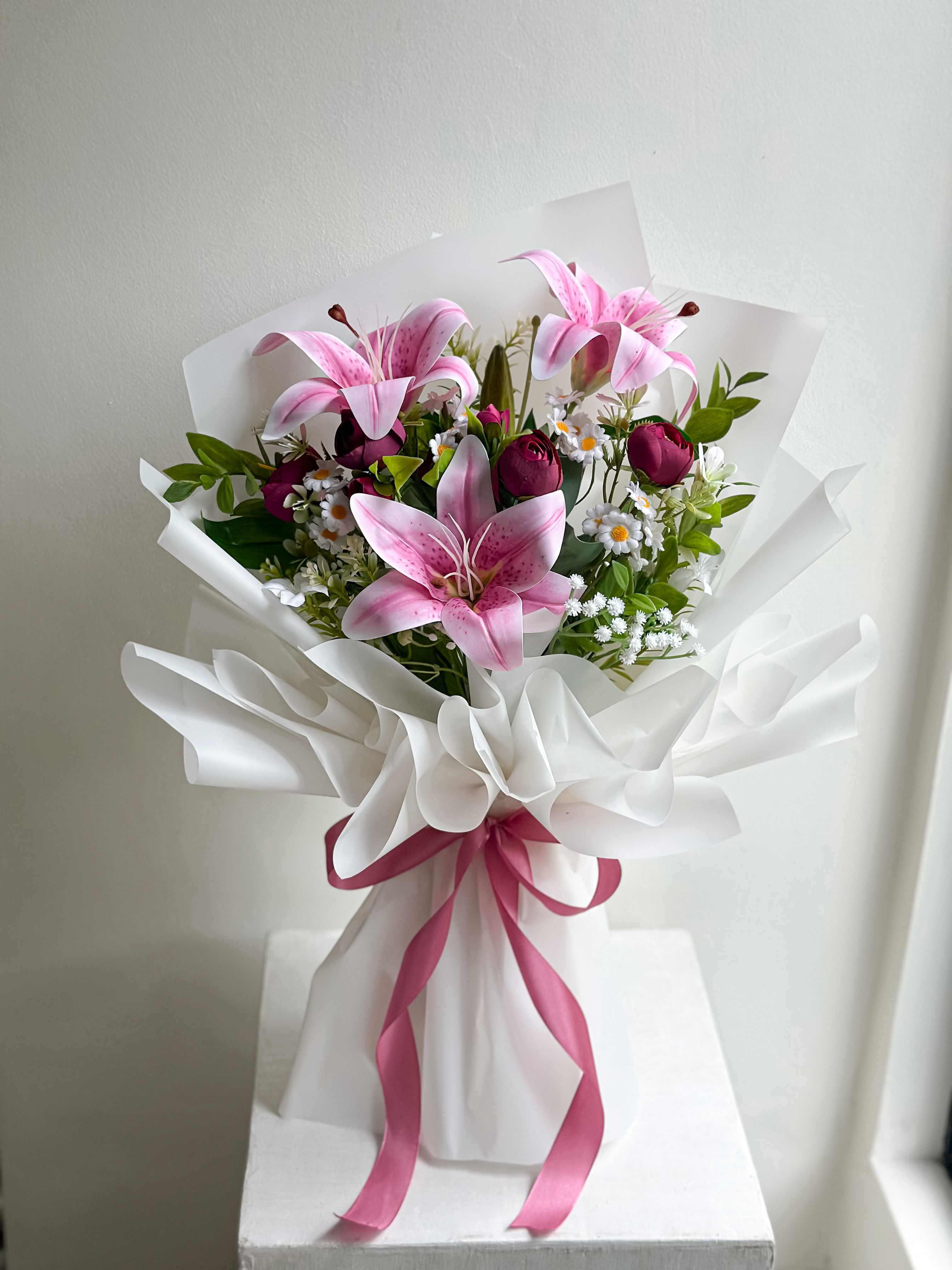 Lilies Pink Artificial Bouquet