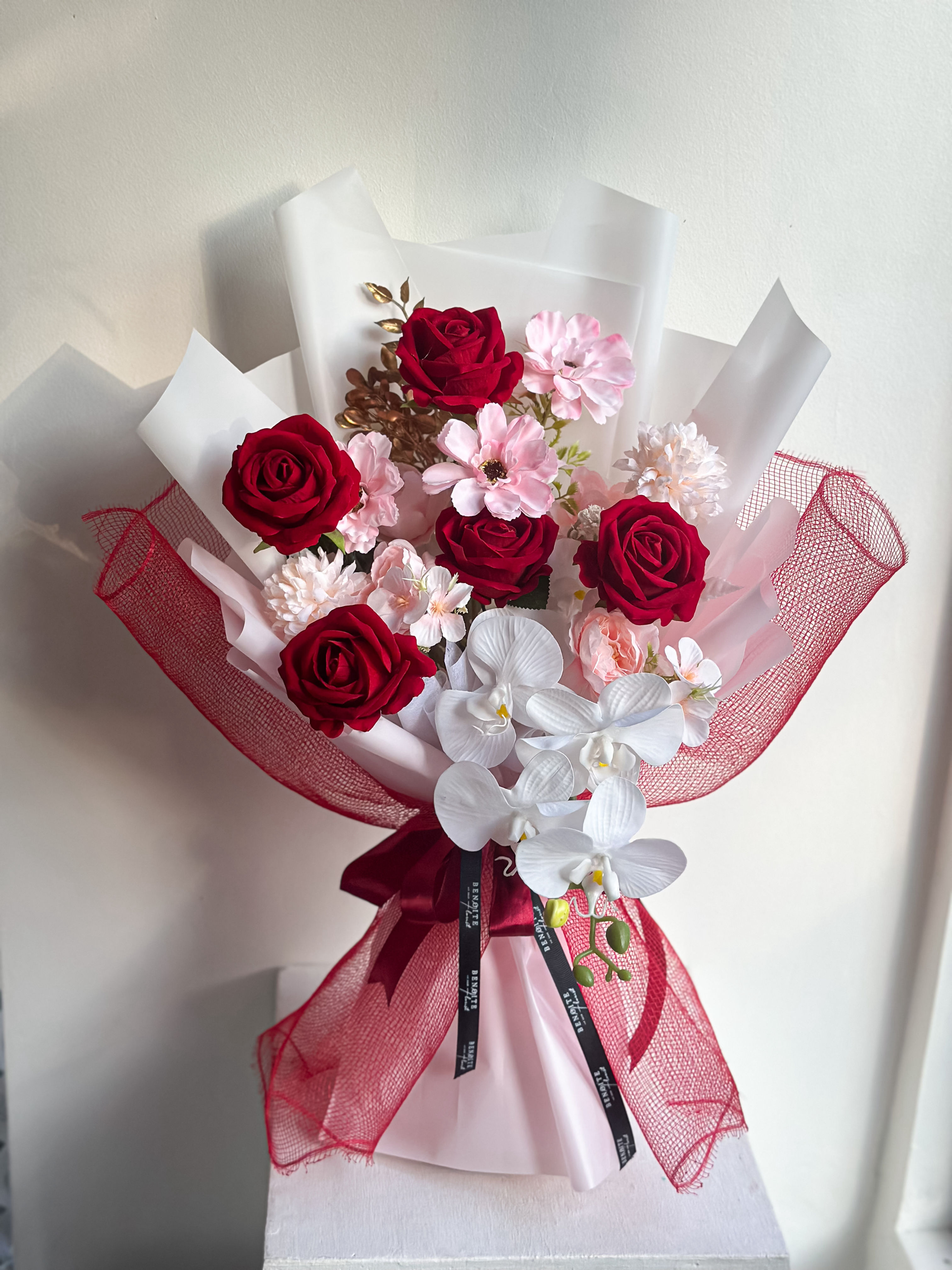 Red Pink Artificial Bouquet