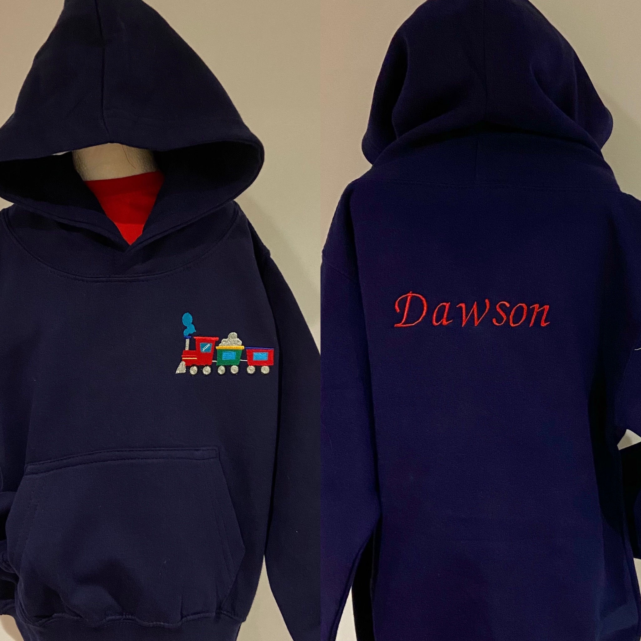 Locomotive Choo Choo Train Hoodie 3 - 4, 5 - 6, 7 - 8 years