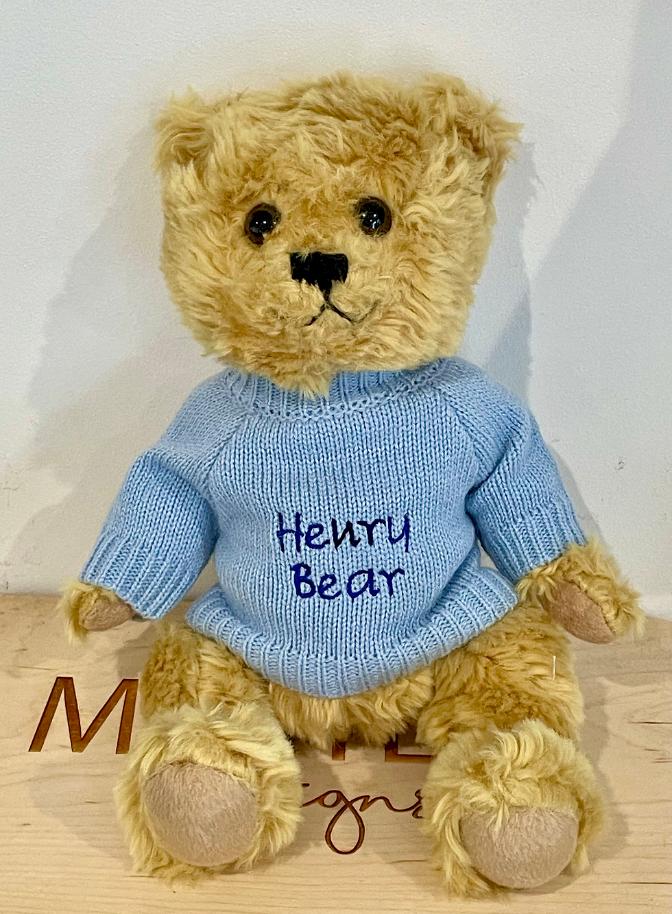 Thumbnail: Classic golden brown teddy bear with a crew neck jumper