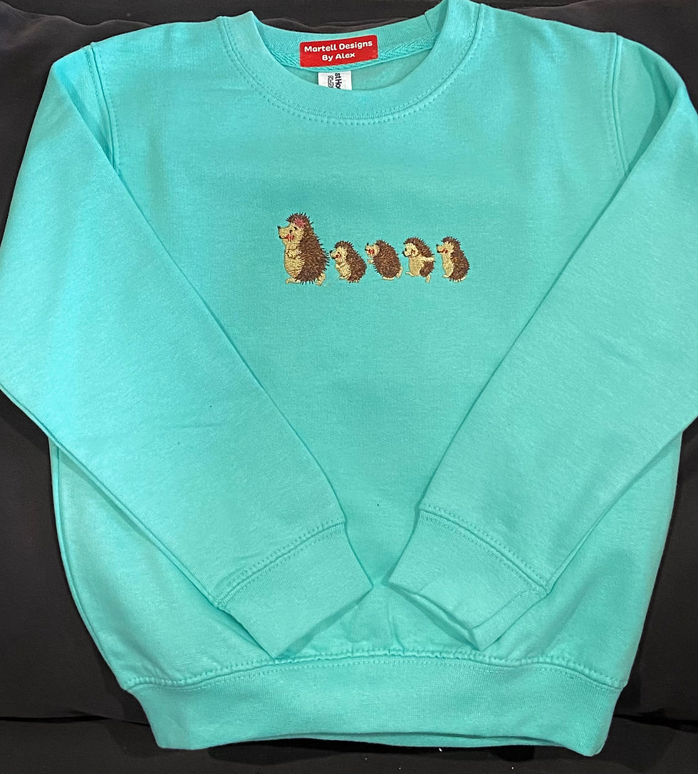 Thumbnail: Hedgehog Family Sweatshirt Baby/Toddler/Kids 1 - 2, 3 - 4,  5 - 6 & 7 - 8 years