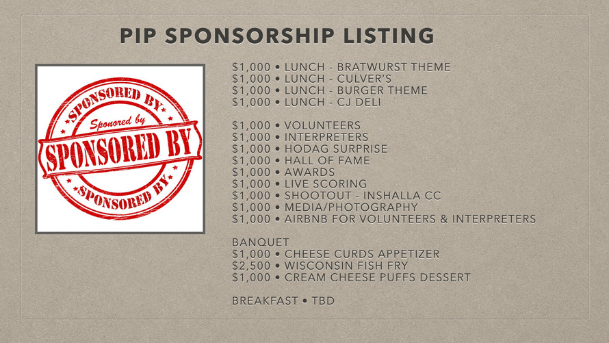 PiP Sponsorship Listing
