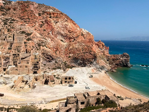 Minas de enxofre em Milos na Grécia
