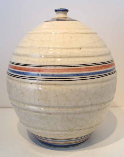 French Art Deco Crackle Glaze Vase