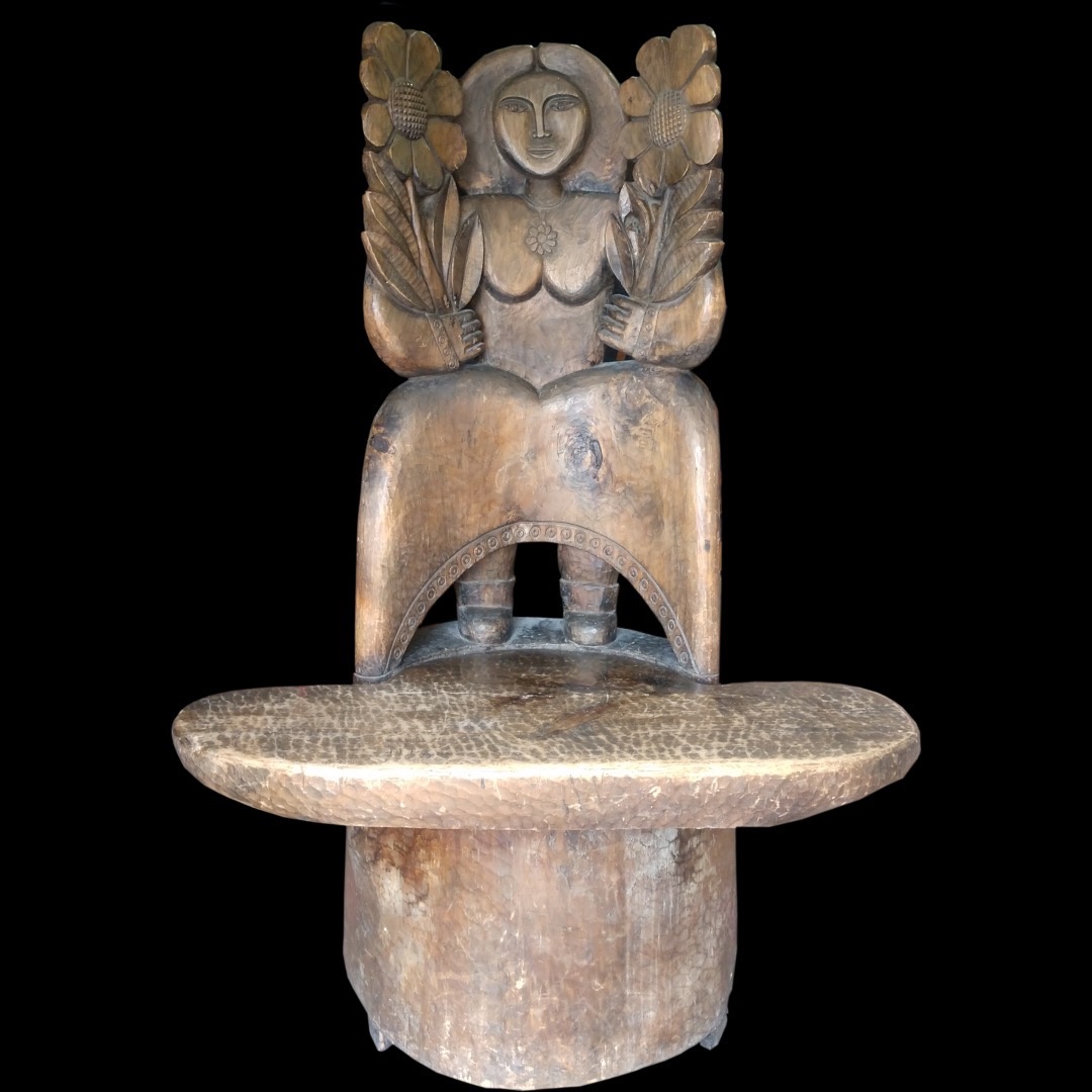 Midcentury Carved Treetrunk Chair