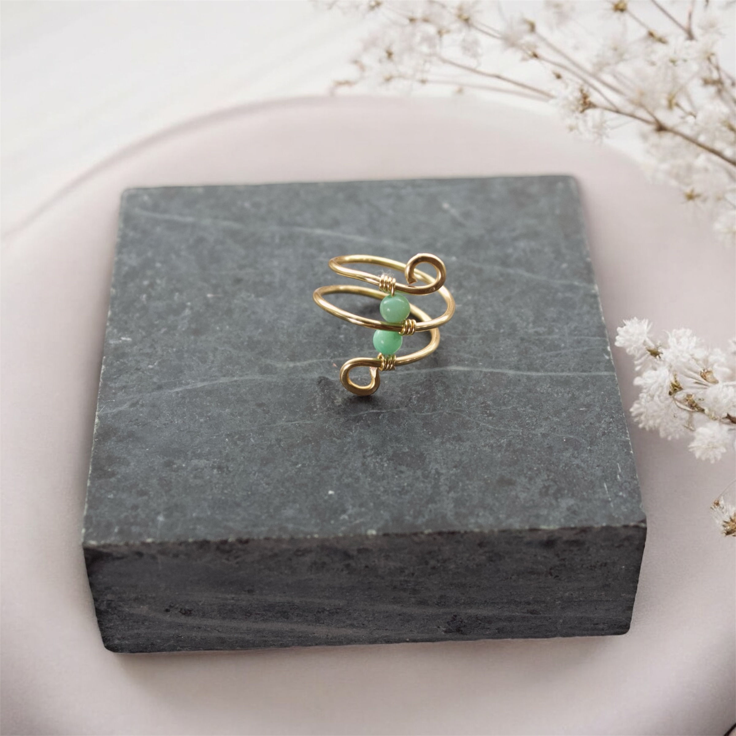 Hematite Swirl Rings