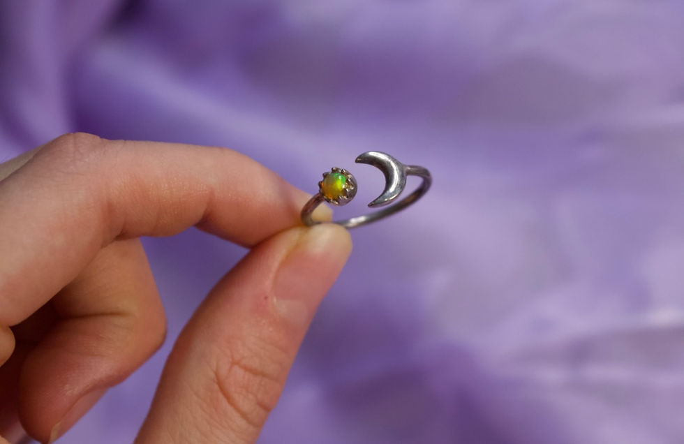 Thumbnail: Opal Sterling Silver Ring (Adjustable) 