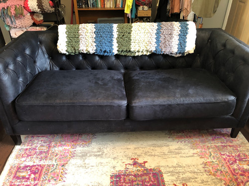 手編み　BOHO blanket ソーダブルー 手編み BOHO blanket ソーダブルー