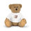 Thumbnail: tan plush teddy bear wearing a white t-shirt with inspirational quote
