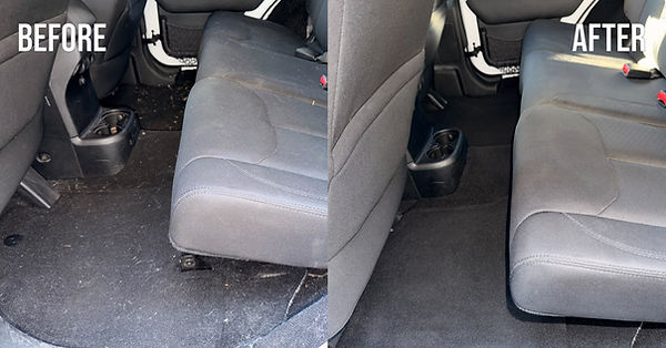 before & after interior detail back seats