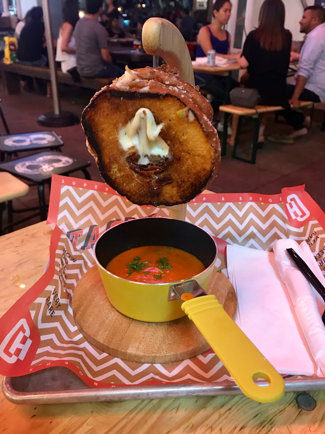 Three of my favorite things: Grilled Cheese, Tomato Soup and...Donuts?