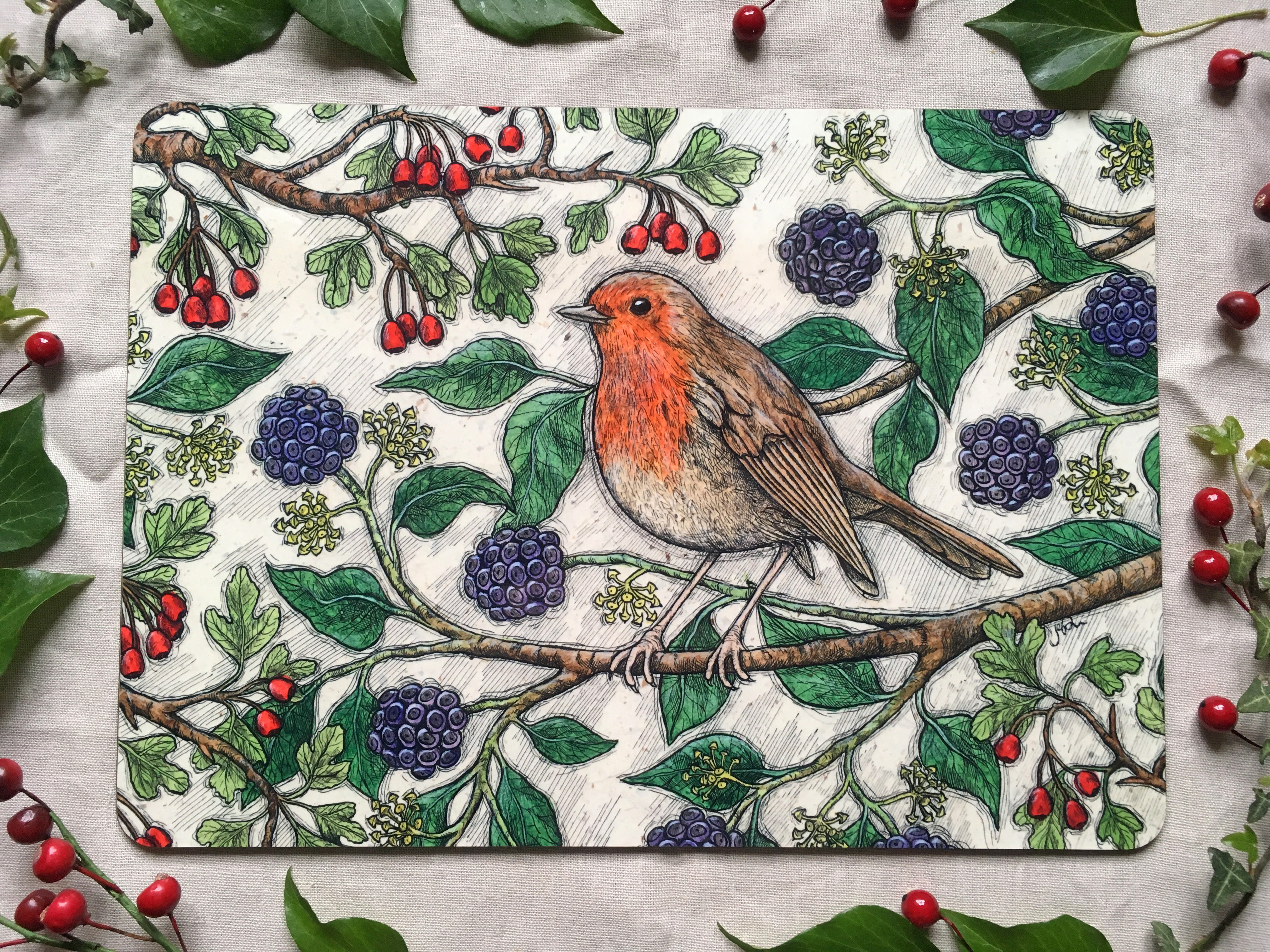 Autumn Robin Placemat