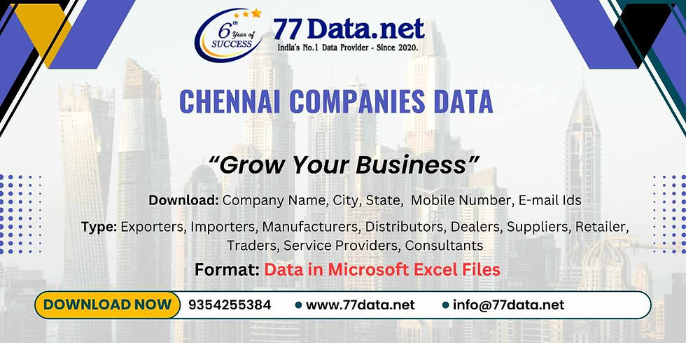 List of Companies in Chennai with Contact Details for B2B Data