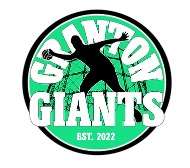 Logoja e Granton Giants - figurë gjigante e zezë që qëndron përballë Granton Gasworks