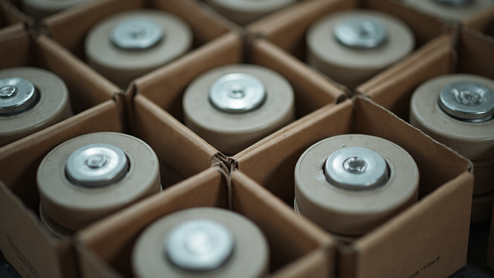 High angle view of caster wheels packaged and ready for shipment