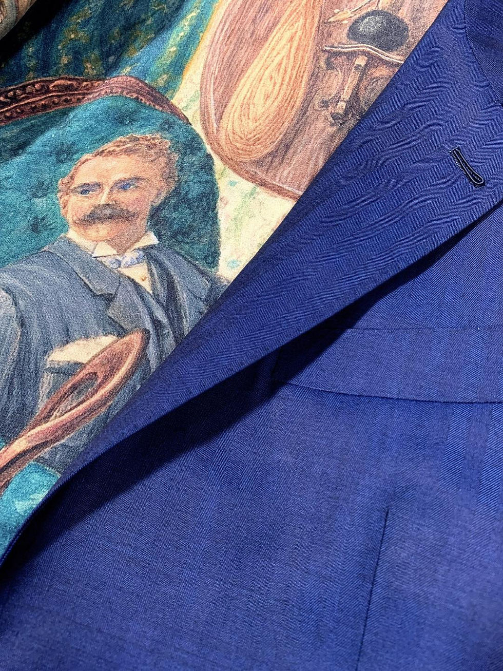 Thumbnail: Navy Blue Solaro Italian Wool  Executive Blazer