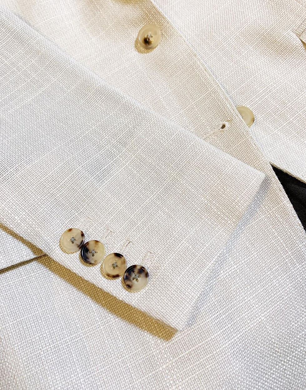 Thumbnail: Pearled Ivory Wool Silk Skull Painted Blazer