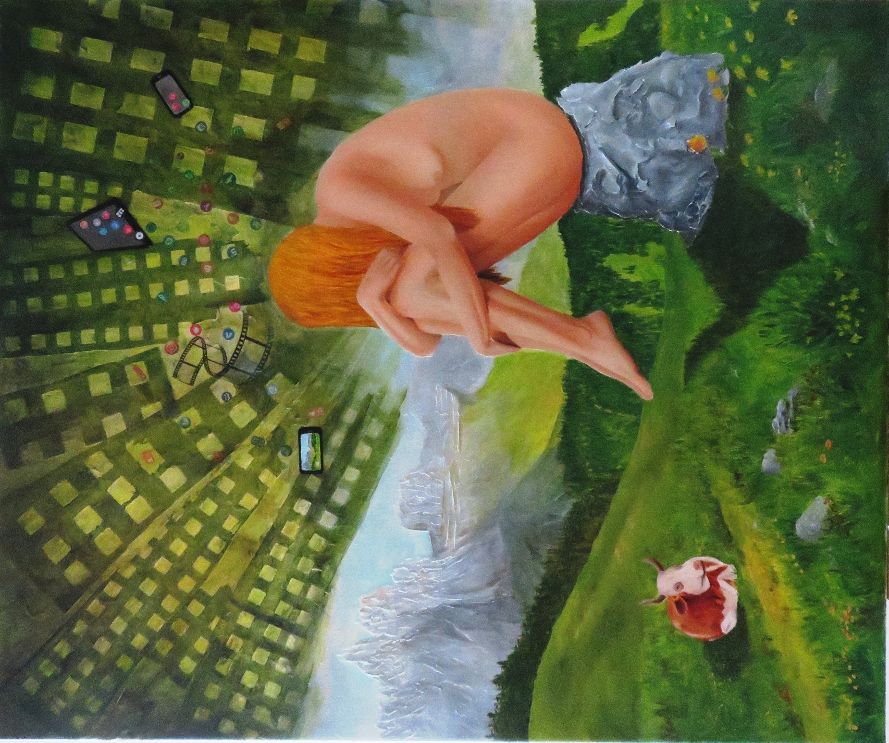 Medienwelt (120x100) Acryl auf Leinwand