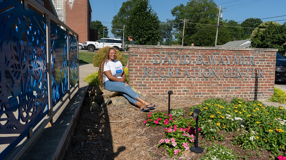 LaToya at the Waymer Center in Huntersville. A place where our youth play baseball, basketball, seniors walk, and community gathers.