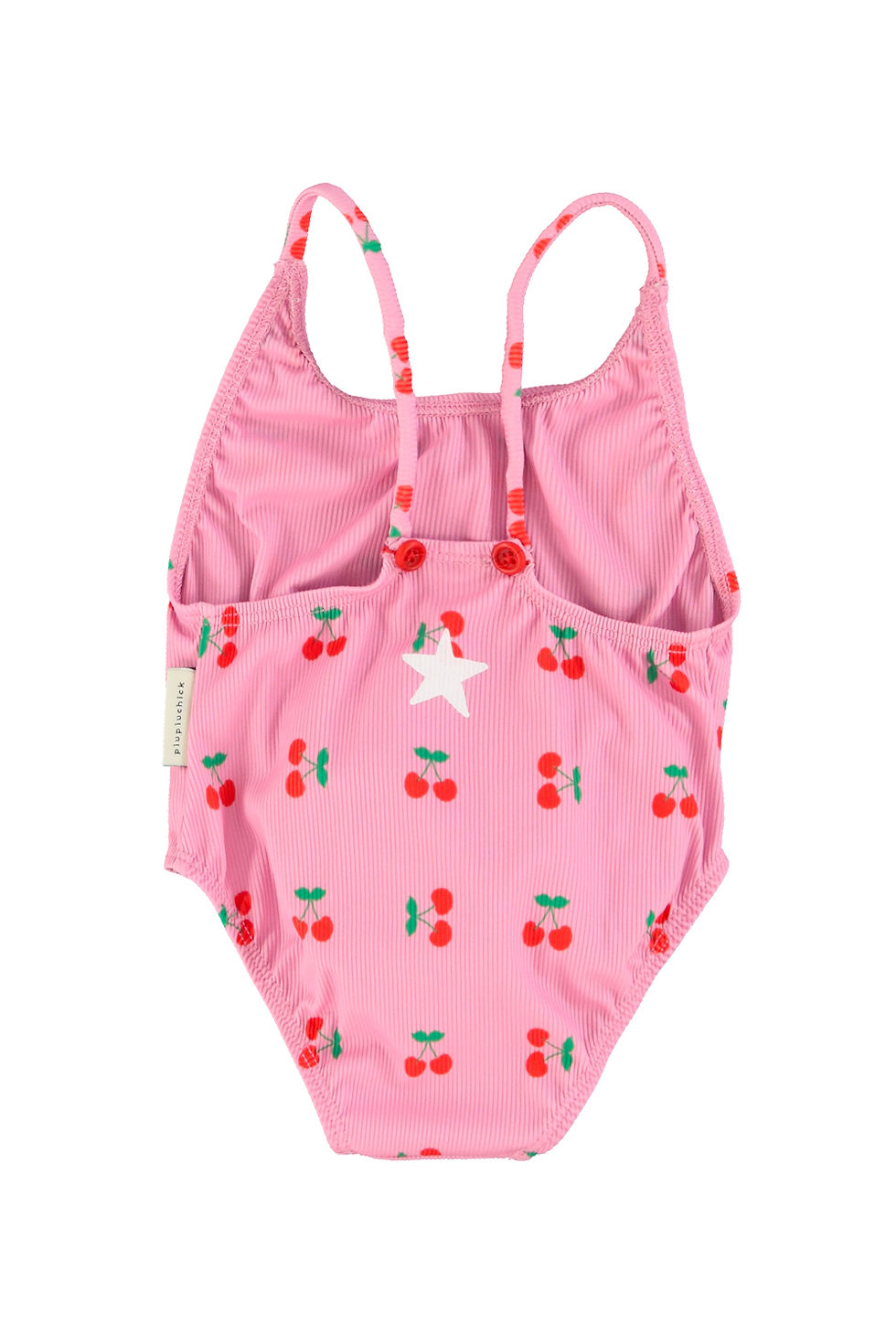 Thumbnail: Swimsuit crossed straps | pink  cherries allover