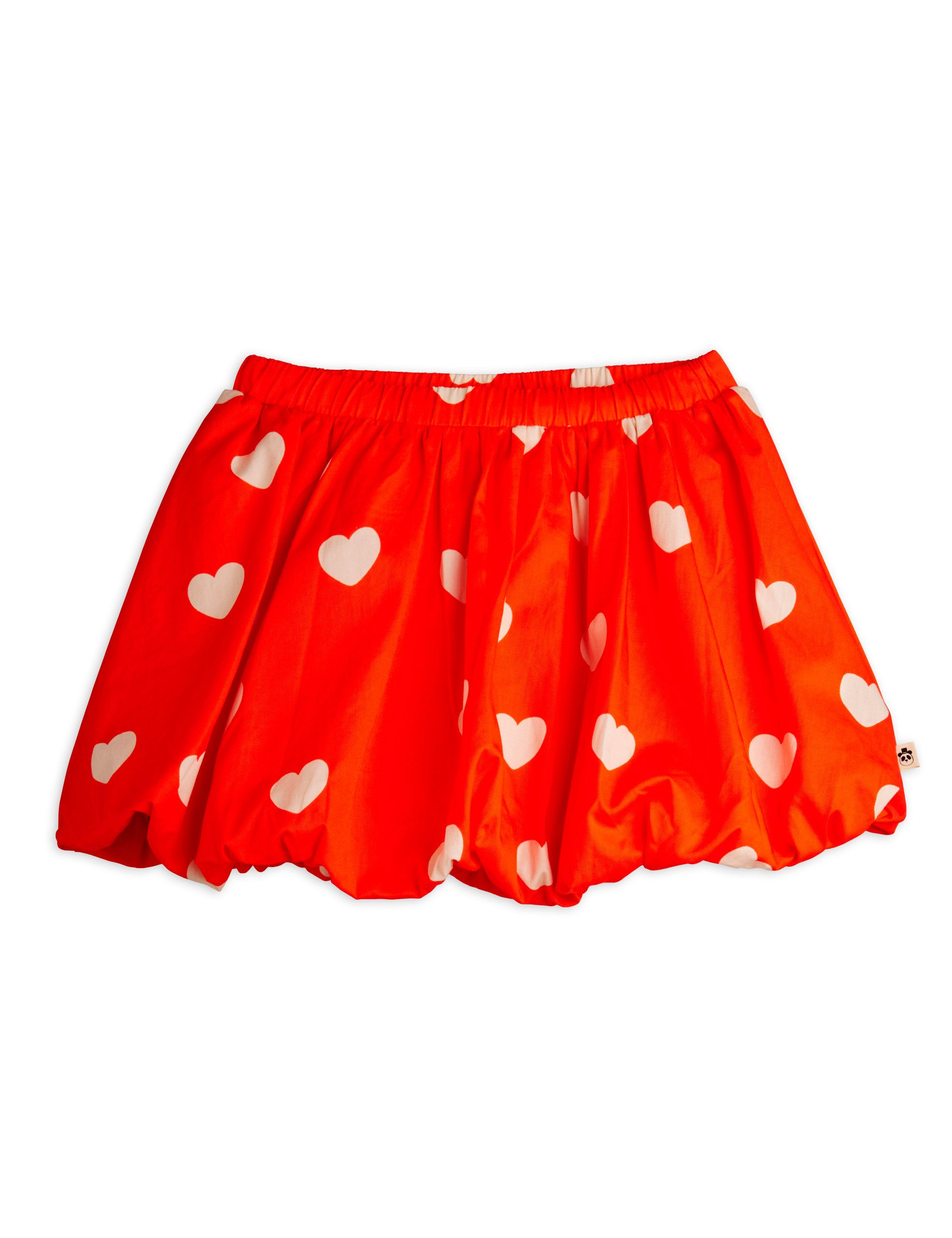 Hearts aop woven balloon skirt