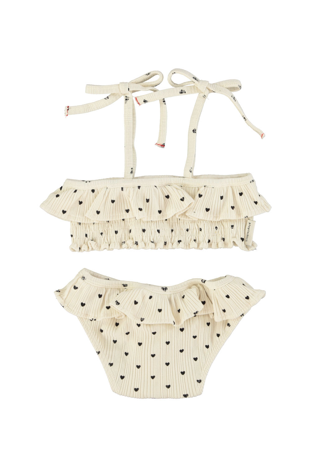 Bikini | ecru with black hearts