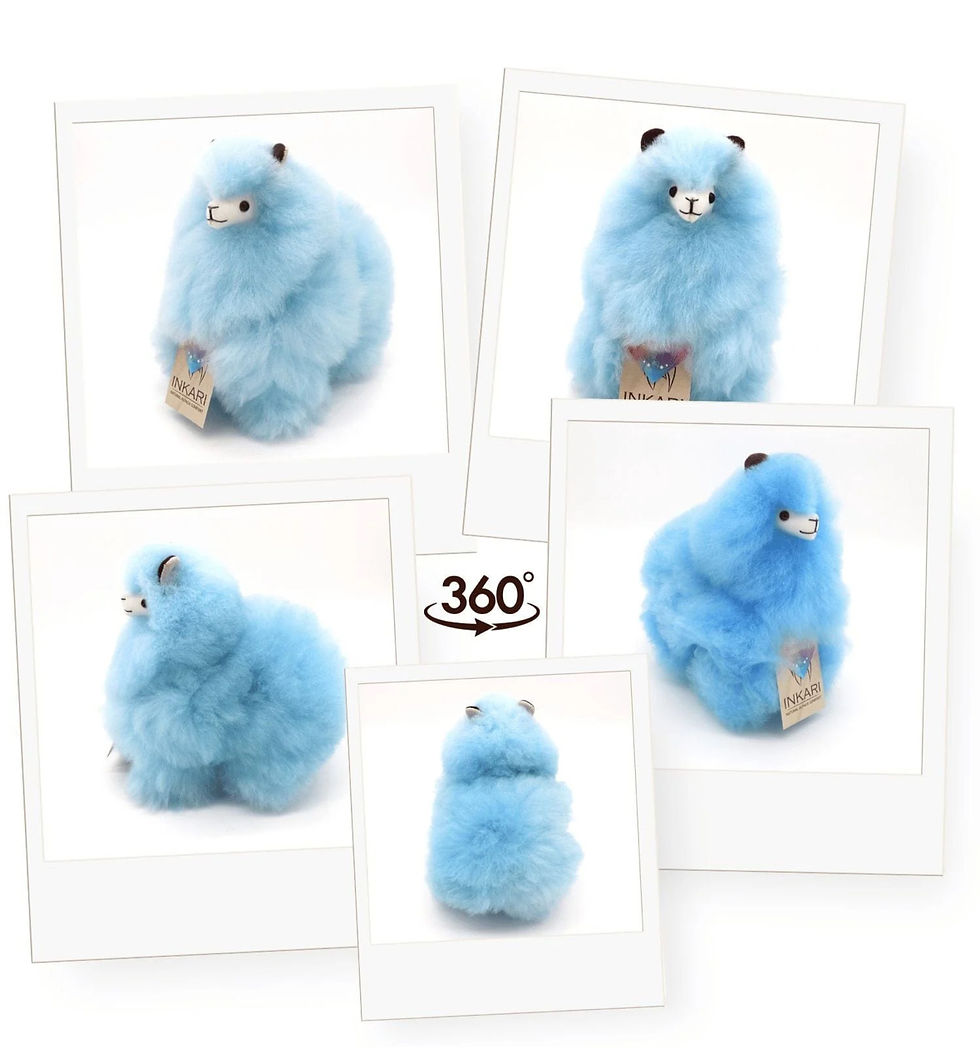 Thumbnail: Rainbows - Small (23cm) - Alpaca Stuffed Animal-Baby Blue