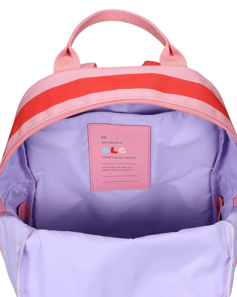 Thumbnail: Ole · backpack medium · stripe · poppy red + litchi