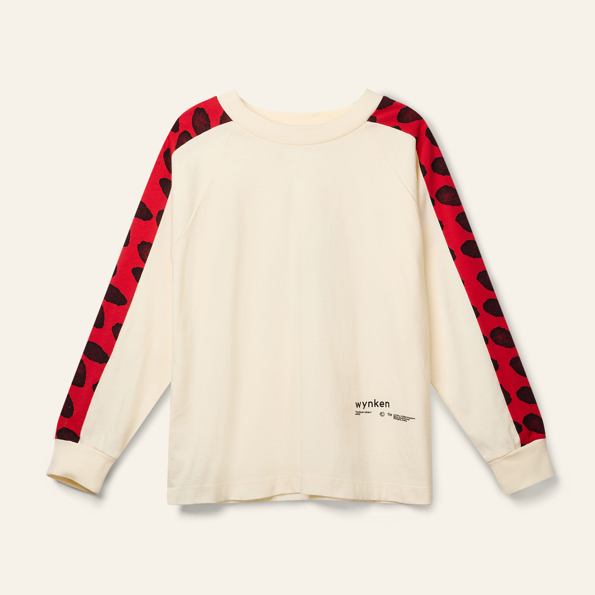 DASH TEE - ECRU / LADYBIRD RED DASH