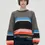 Thumbnail: Crewneck Chunky Sleeve Sweater - Chunky Stripes