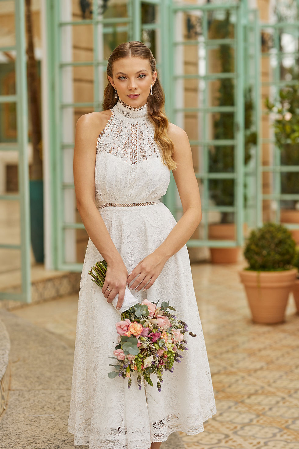 Miniatura: Vestido Midi em Renda com Golinha