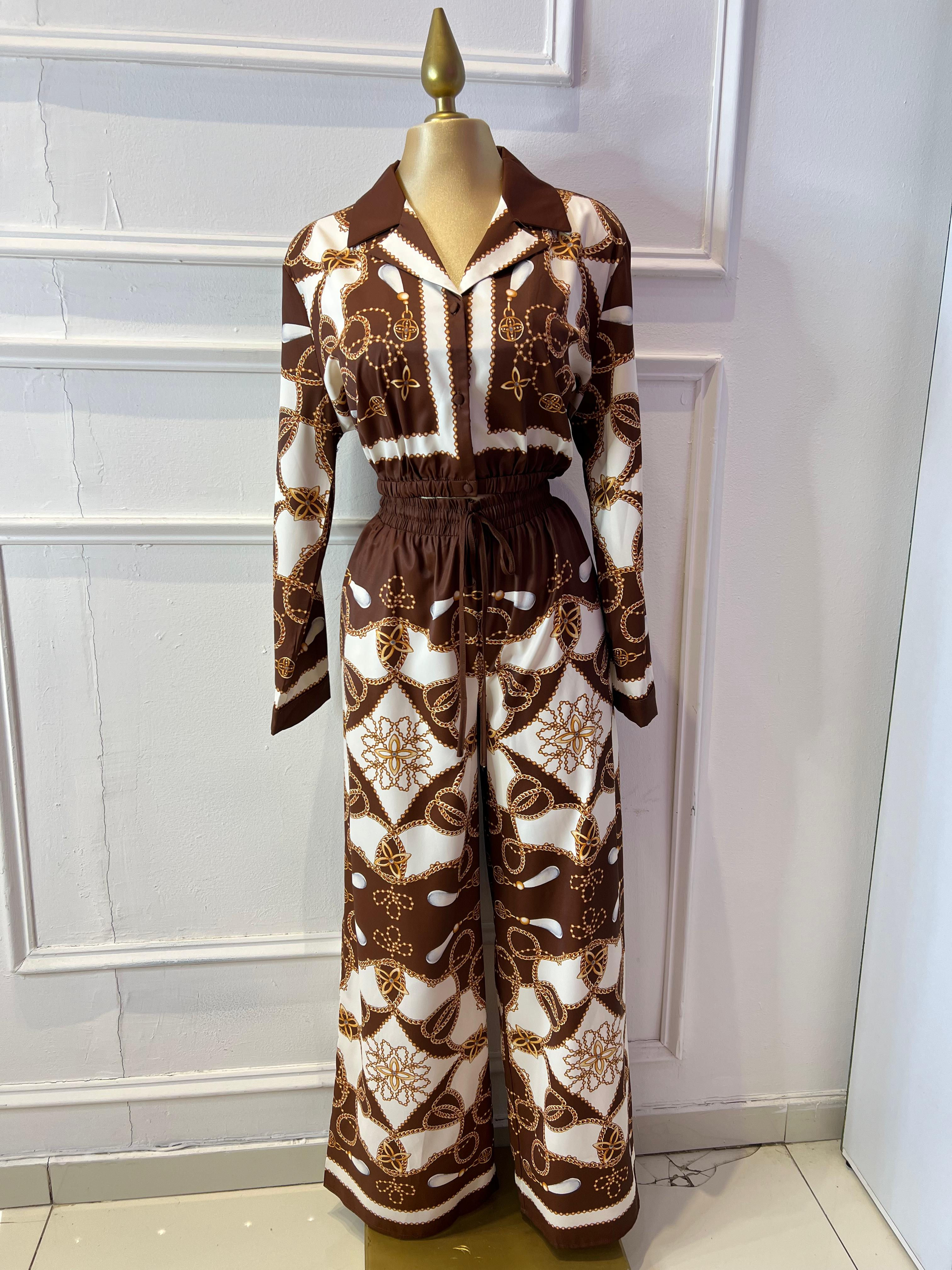 Conjunto pant figura café 