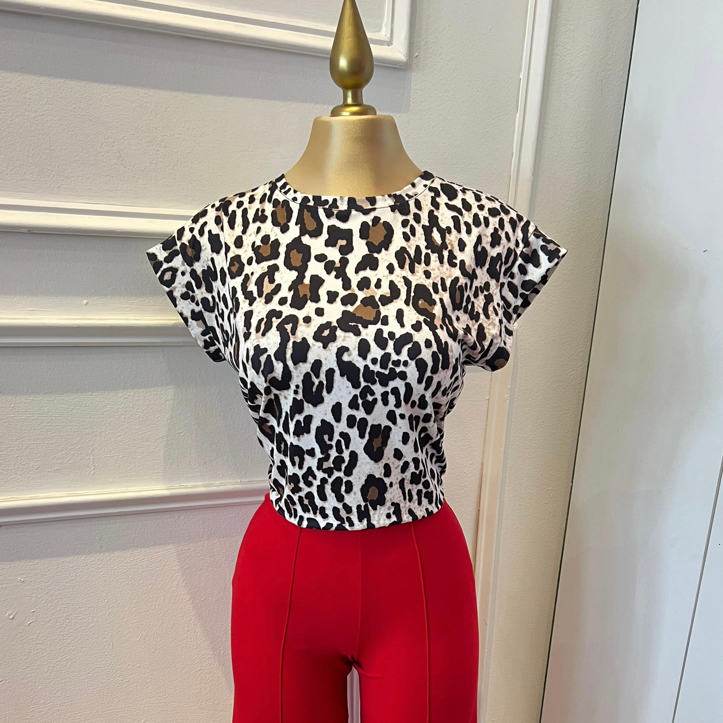 Blusa animal print blanca 