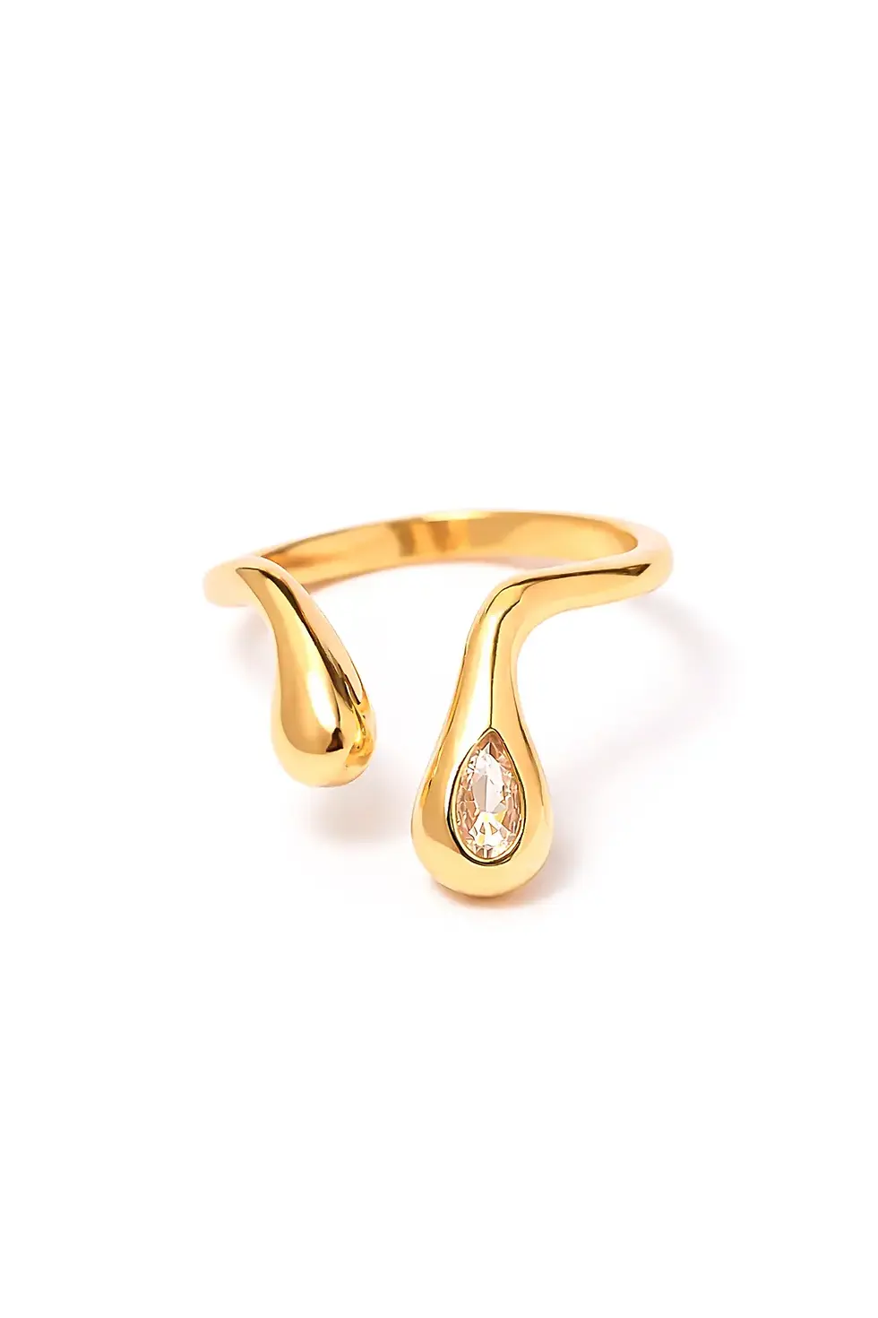 Miniatura: Anel Regulável Design com Banho em Ouro 18k