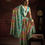 Thumbnail: TANA BANA Georgette Saree with Swarovski Work green