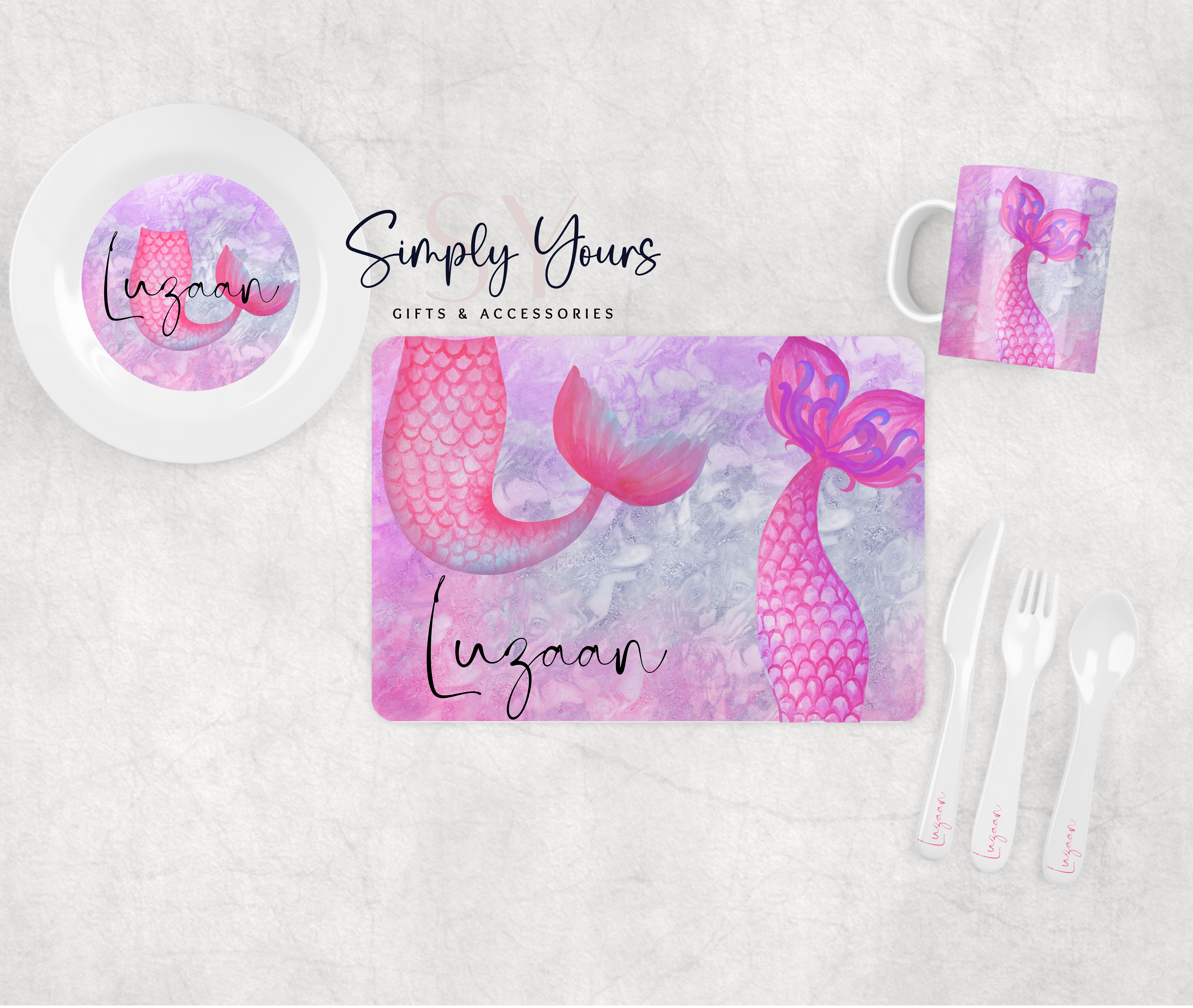 Dinner Set - Pink Mermaid