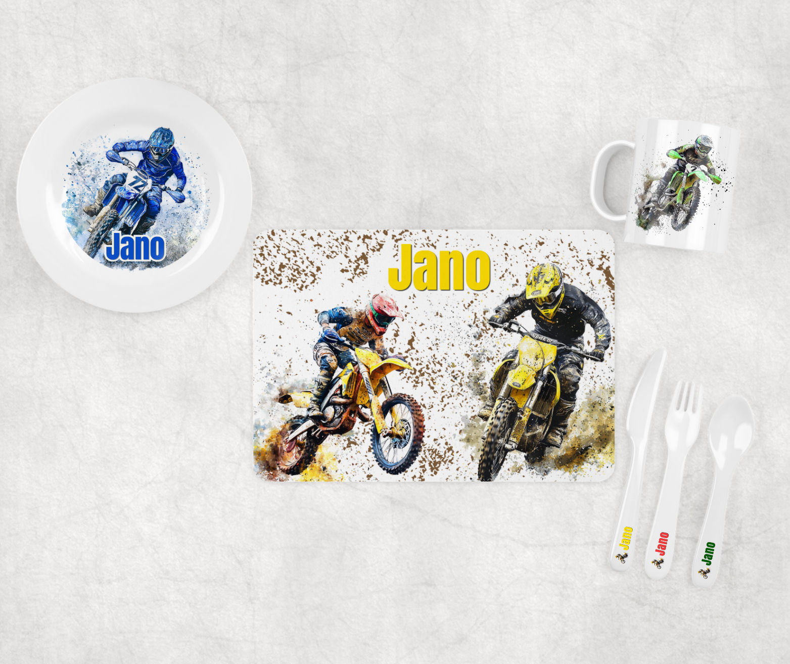 Dirt Bike Polymer Dinner Set