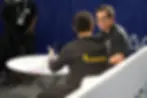Dave Bittner discussing AI SOC automation with Crogl CEO Monzy Merza during an N2K Cyberwire interview at RSAC 2025