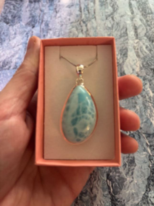 Larimar Large Silver Pendant 20g 