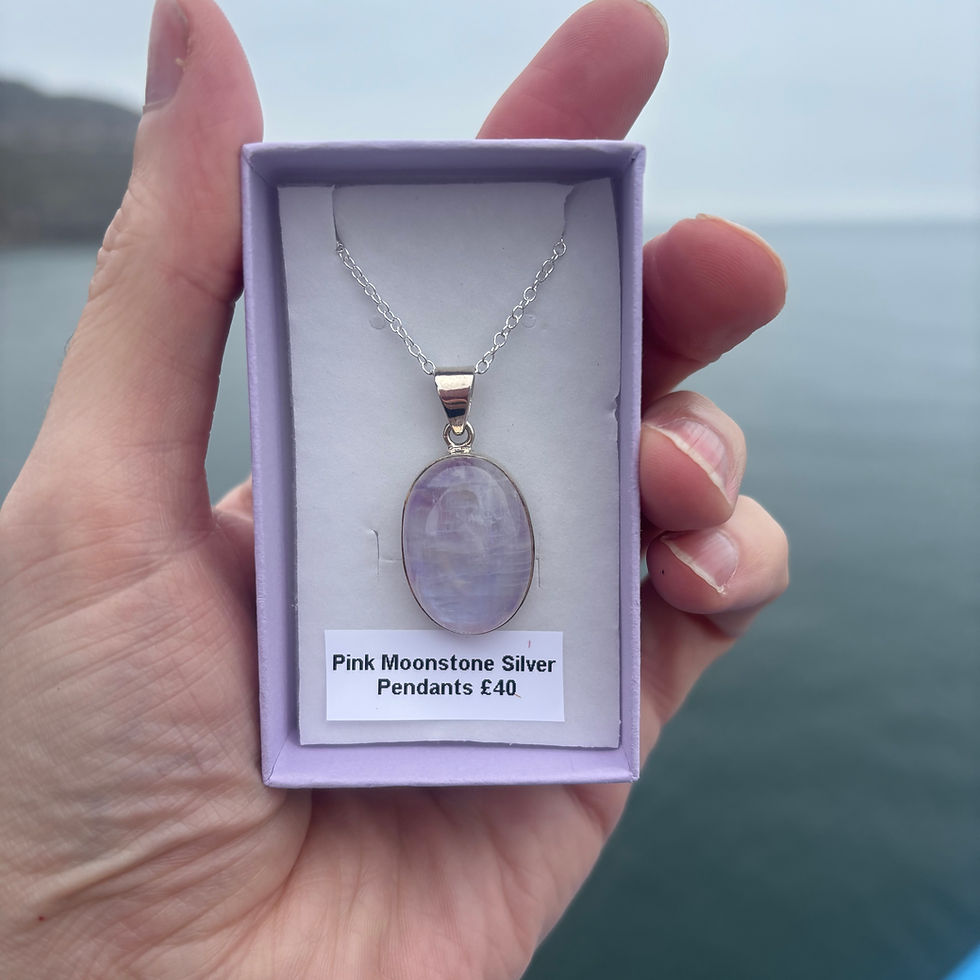 Pink Moonstone Silver Pendant