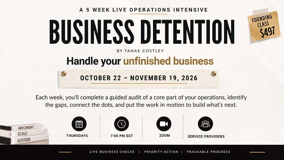 Business Detention | Operations Intensive