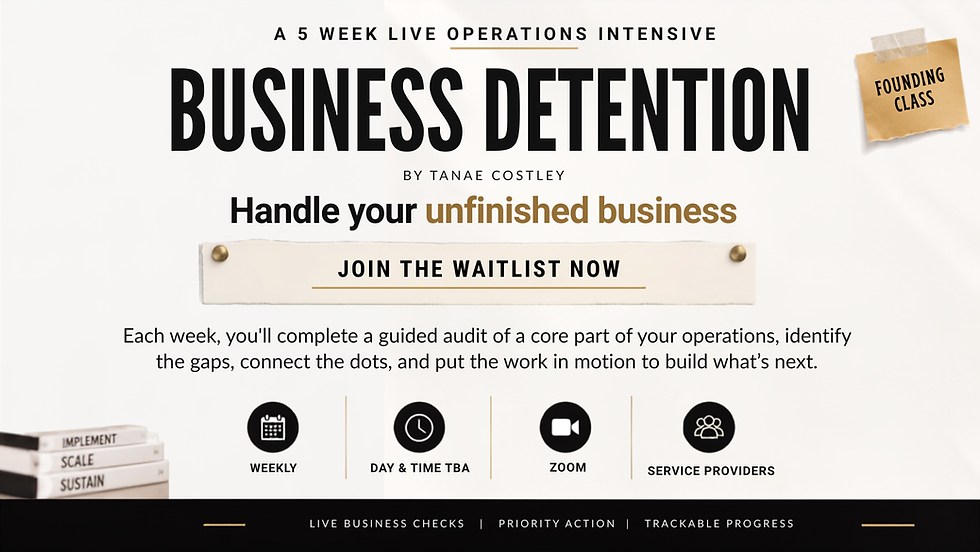 Business Detention | Operations Intensive