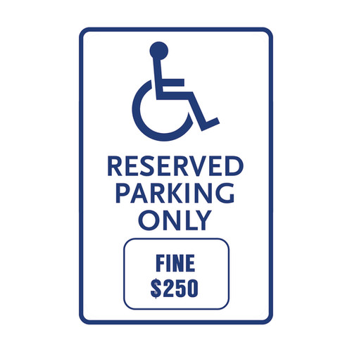 Handicap Reserved Parking Only Fine Sign | chilis